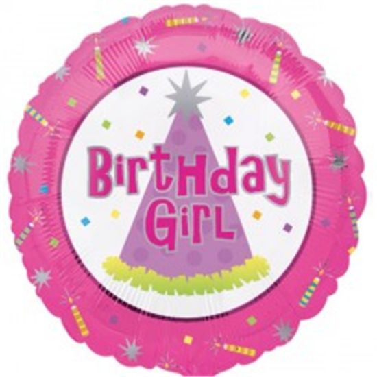 Birthday Girl - 18 Inch Round Foil Balloon