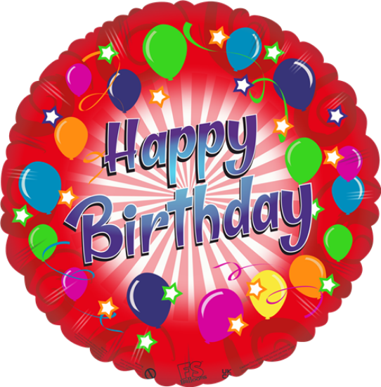 Happy Birthday- 18 Inch Red Round Foil Balloon