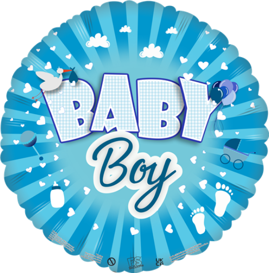 Baby Boy - 18 Inch Blue Round Foil Balloon