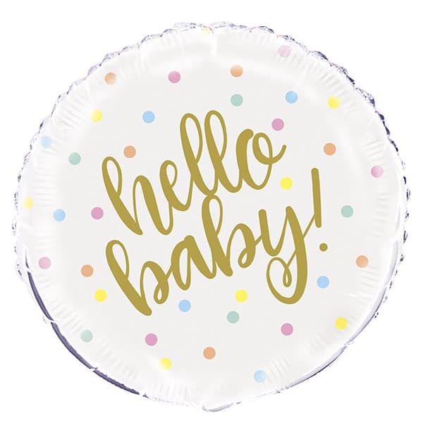 Hello Baby - 18 Inch Gold Script Foil Balloon