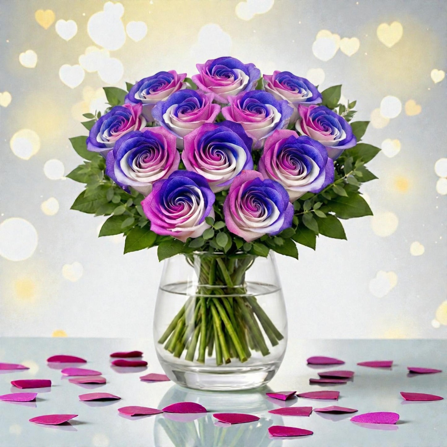 12 Unicorn Rose Vase Arrangement