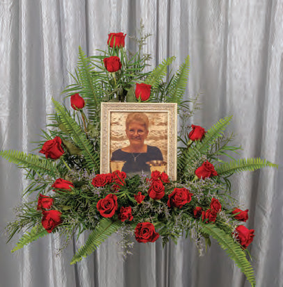 Radiant Rose Memorial Photo Setting