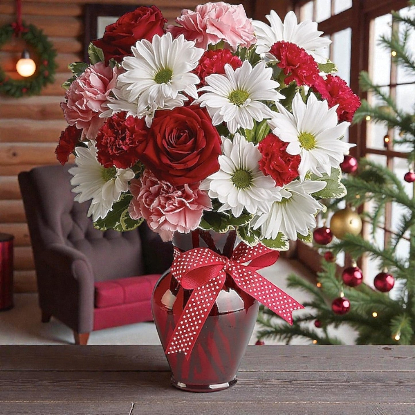 Hugs And Kisses Bouquet With Red Roses
