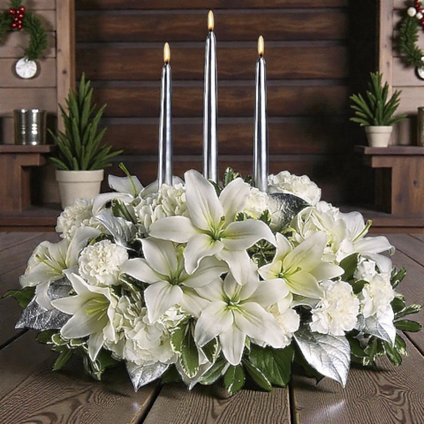 Silver Elegance Centerpiece