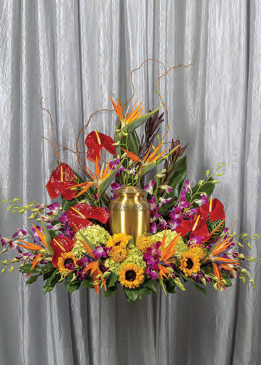 Tropical Tribute Cremation Urn Setting