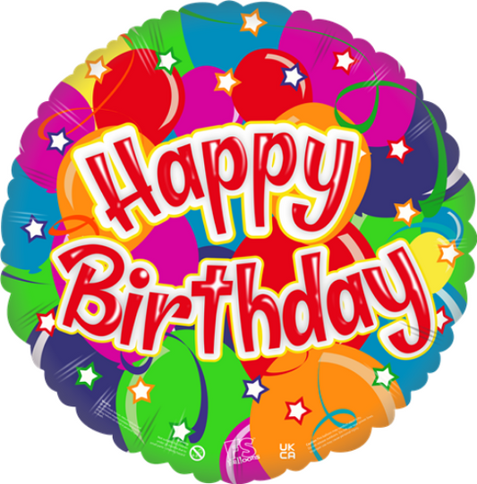 Happy Birthday - 18 Inch Round Foil Balloon