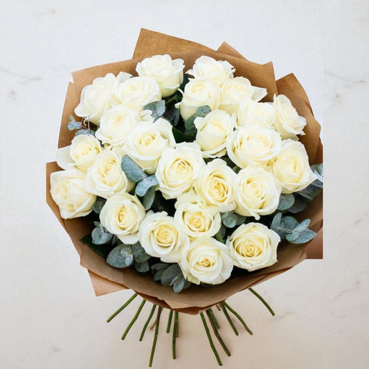 Classic White Rose Bouquet