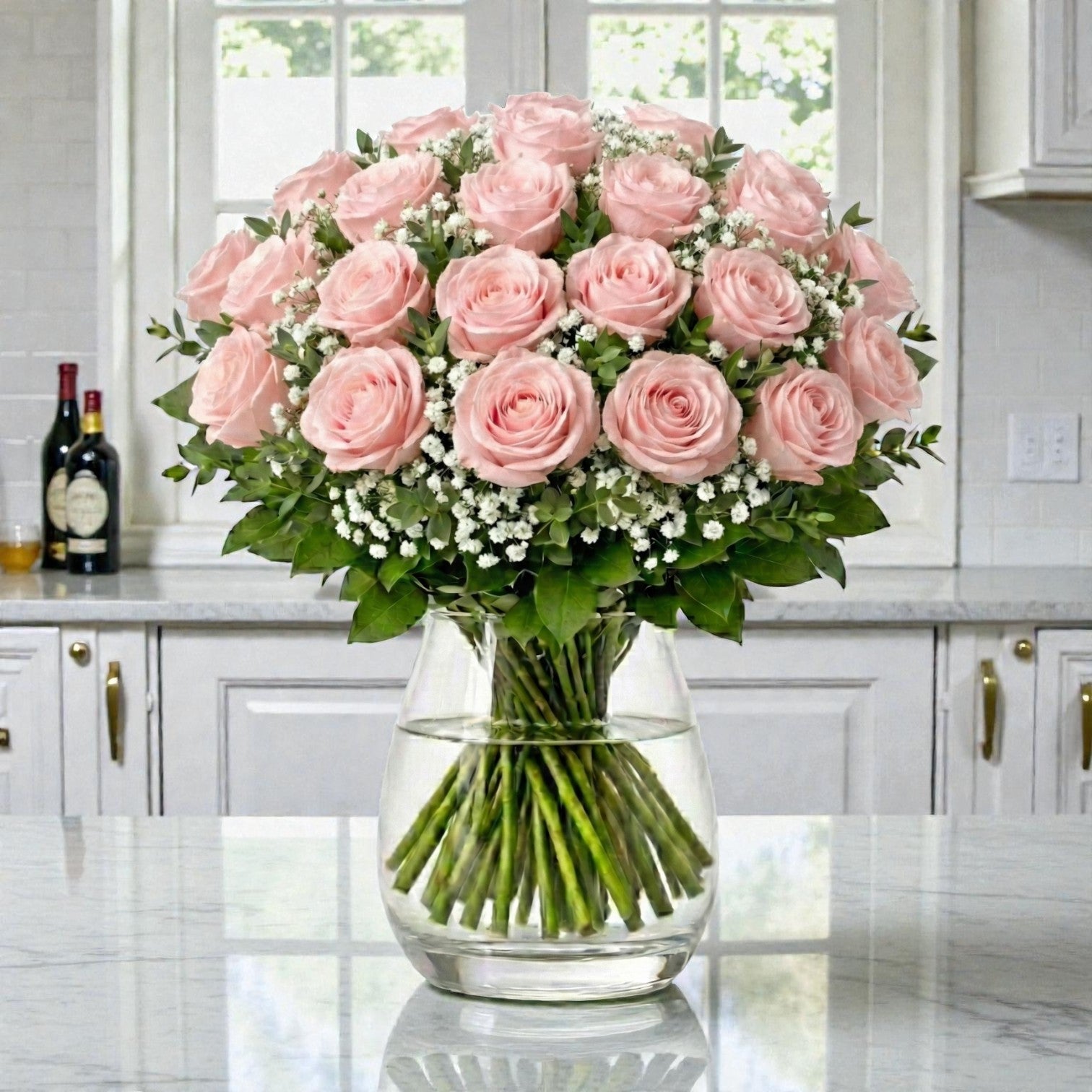 24 Pink Rose Premium Vase Arrangement