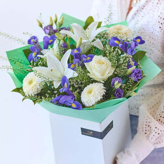 Brilliant Blue and White Bouquet