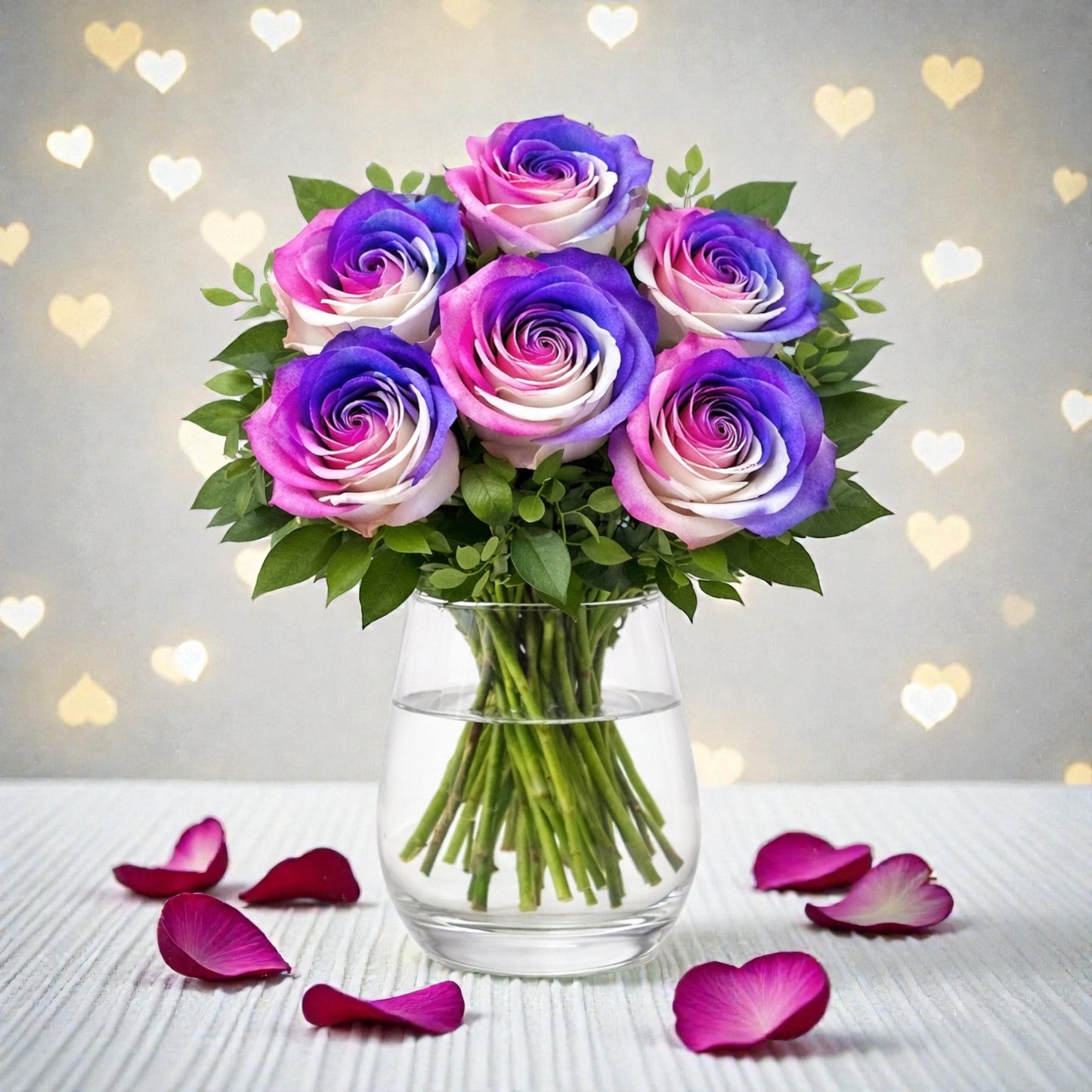6 Unicorn Rose Vase Arrangement