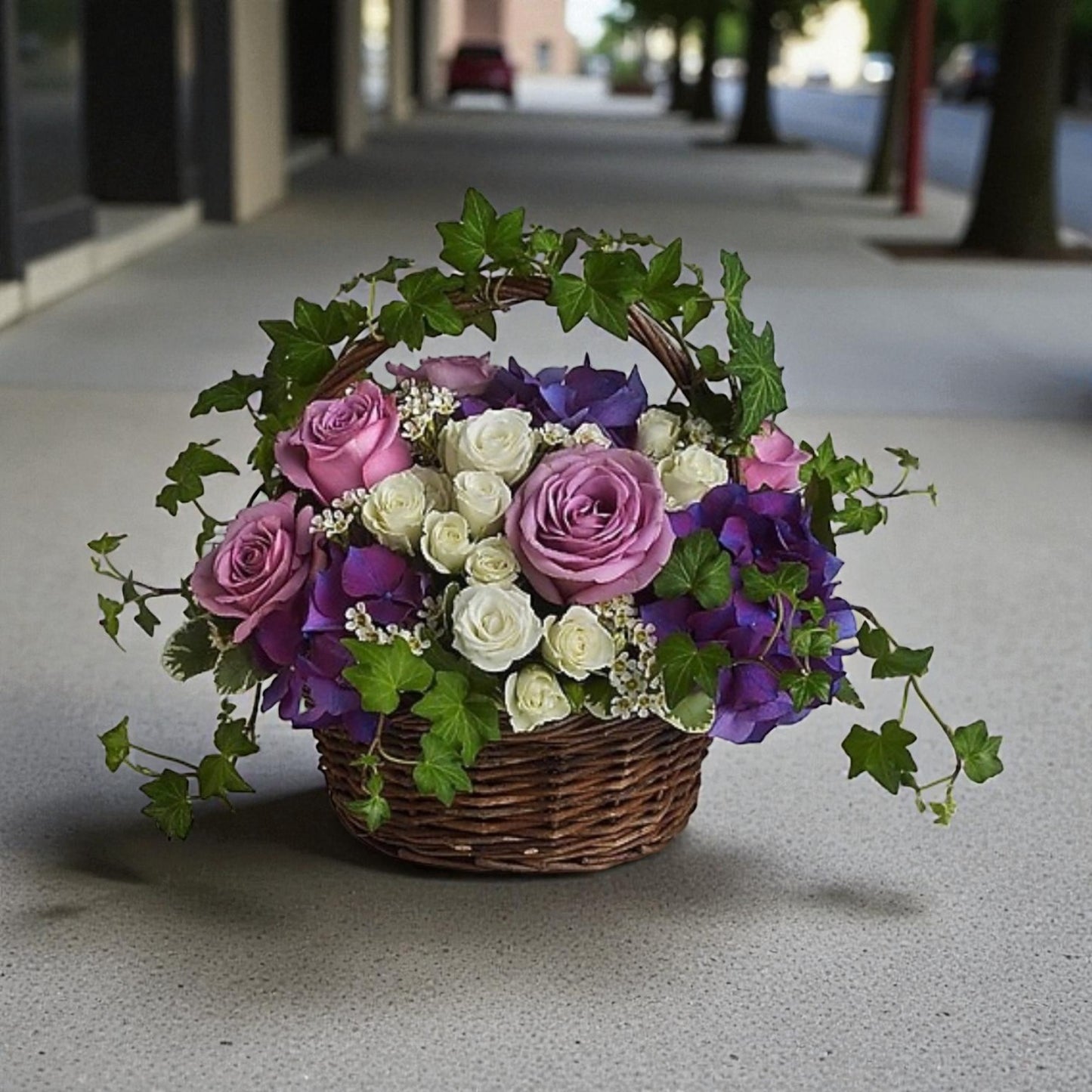 Lavender Ivy Basket