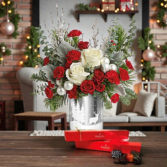 Winter Silhouettes Bouquet W Free Chocolate