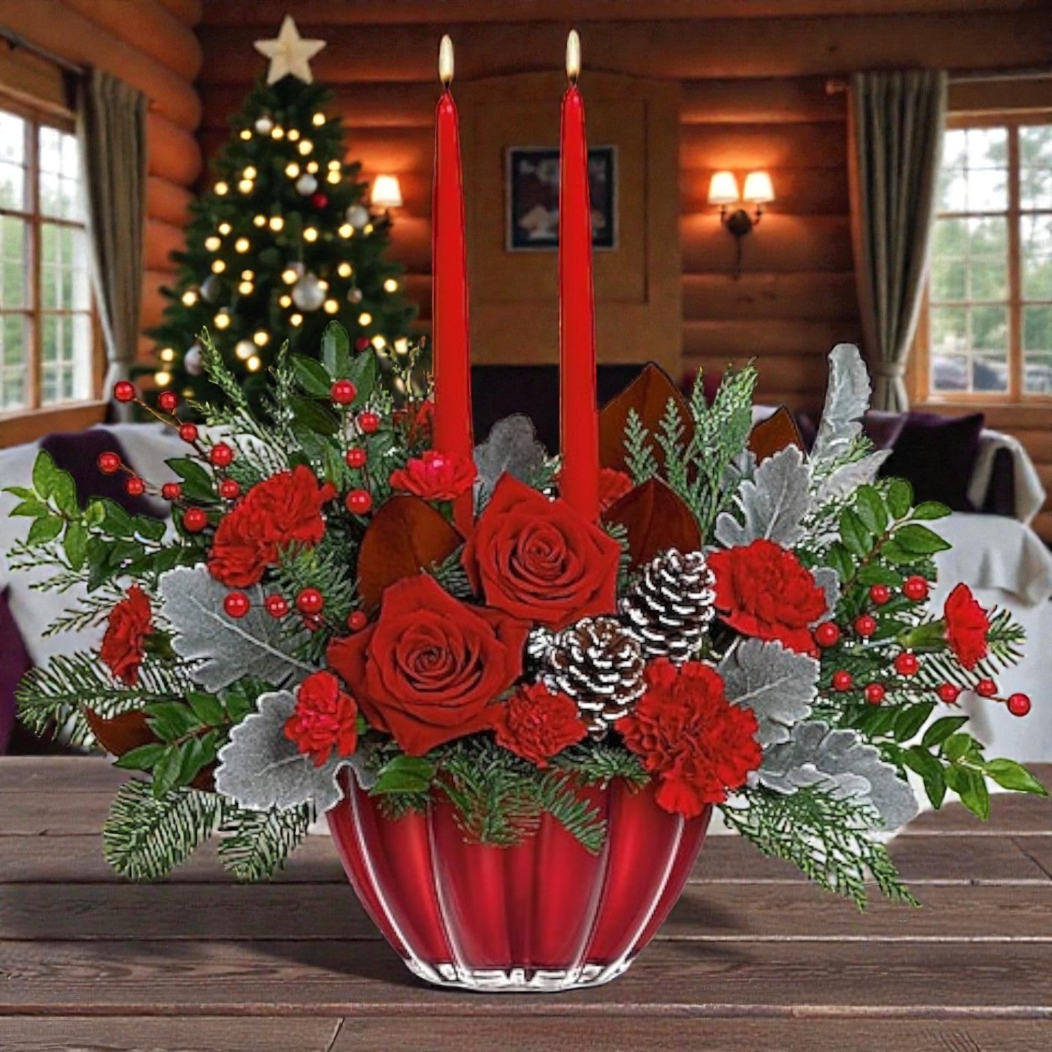 Crimson Rose Centerpiece