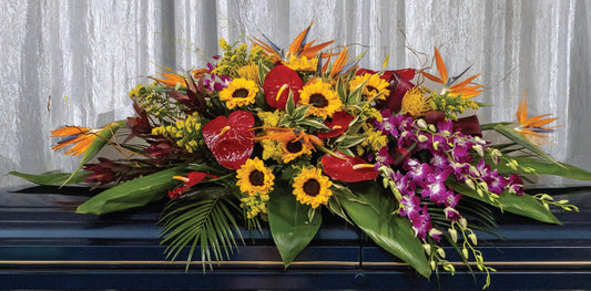 Tropical Tribute Casket Spray