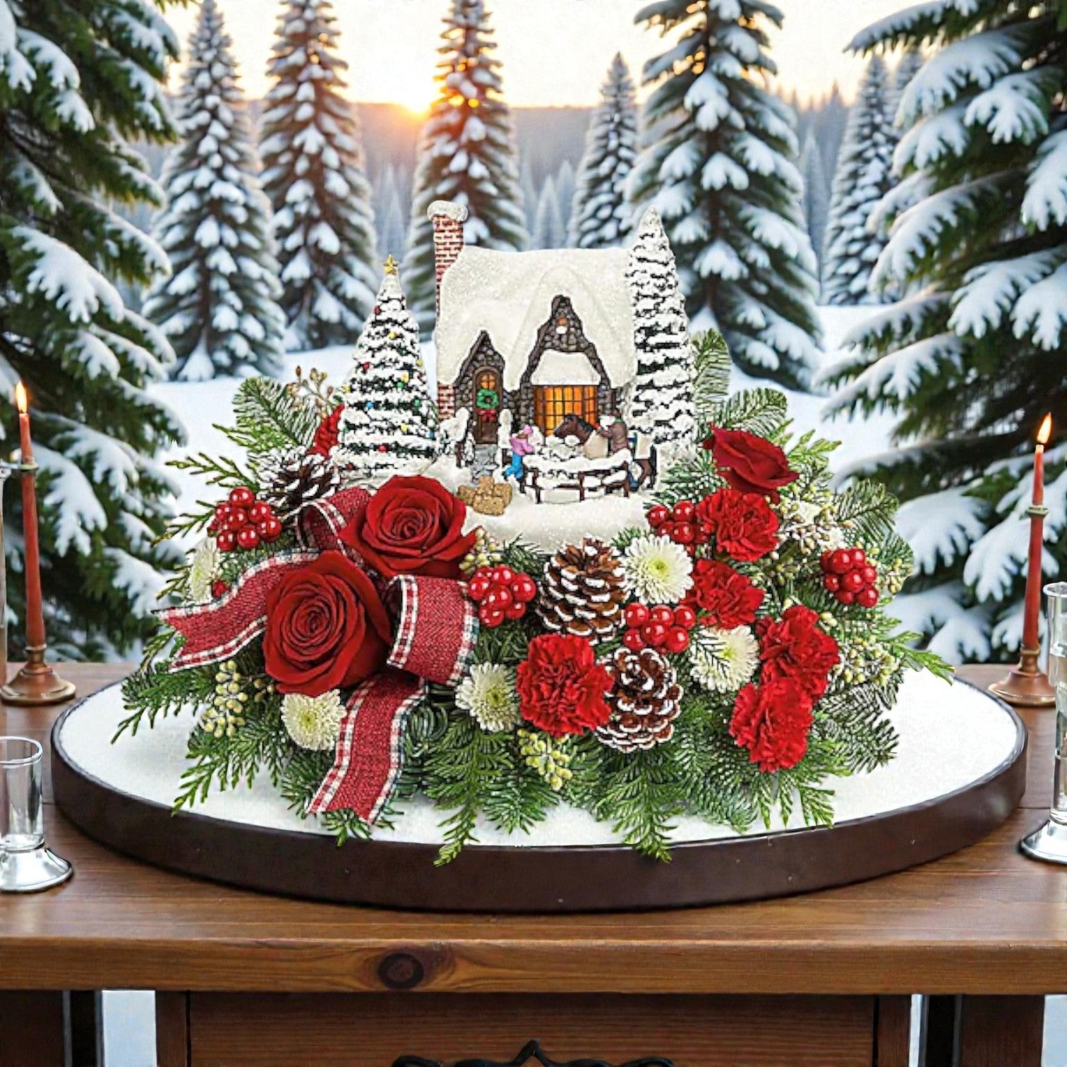 Thomas Kinkade's Warm Winter Wishes Bouquet