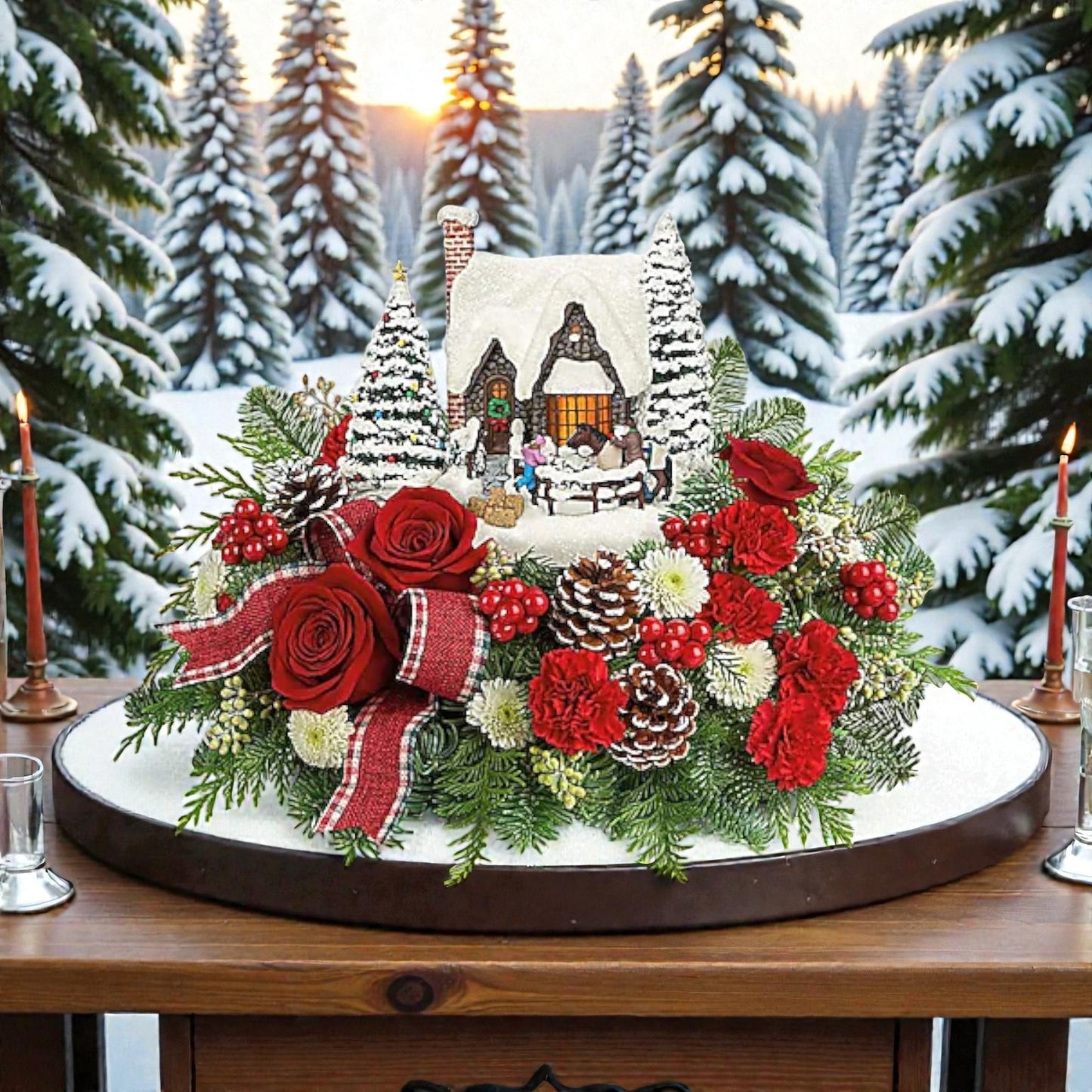 Thomas Kinkade's Warm Winter Wishes Bouquet